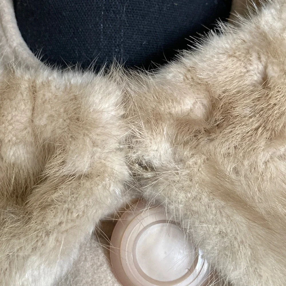 Vintage J.J. O’Donnell 100% Pure Cashmere Mink Collar Long Coat